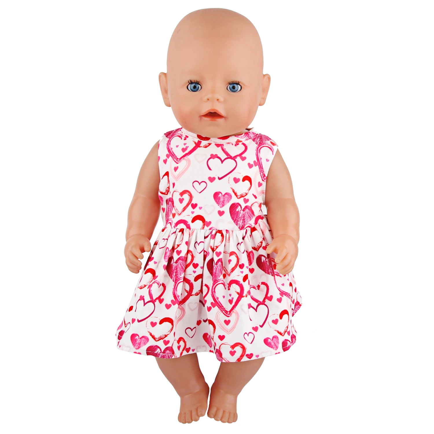 Doll Dress 43cm Baby Doll Clothes Cat Love Skirt Suit For 18 Inch American And Our generation Russia Girl Doll Accessories Toy