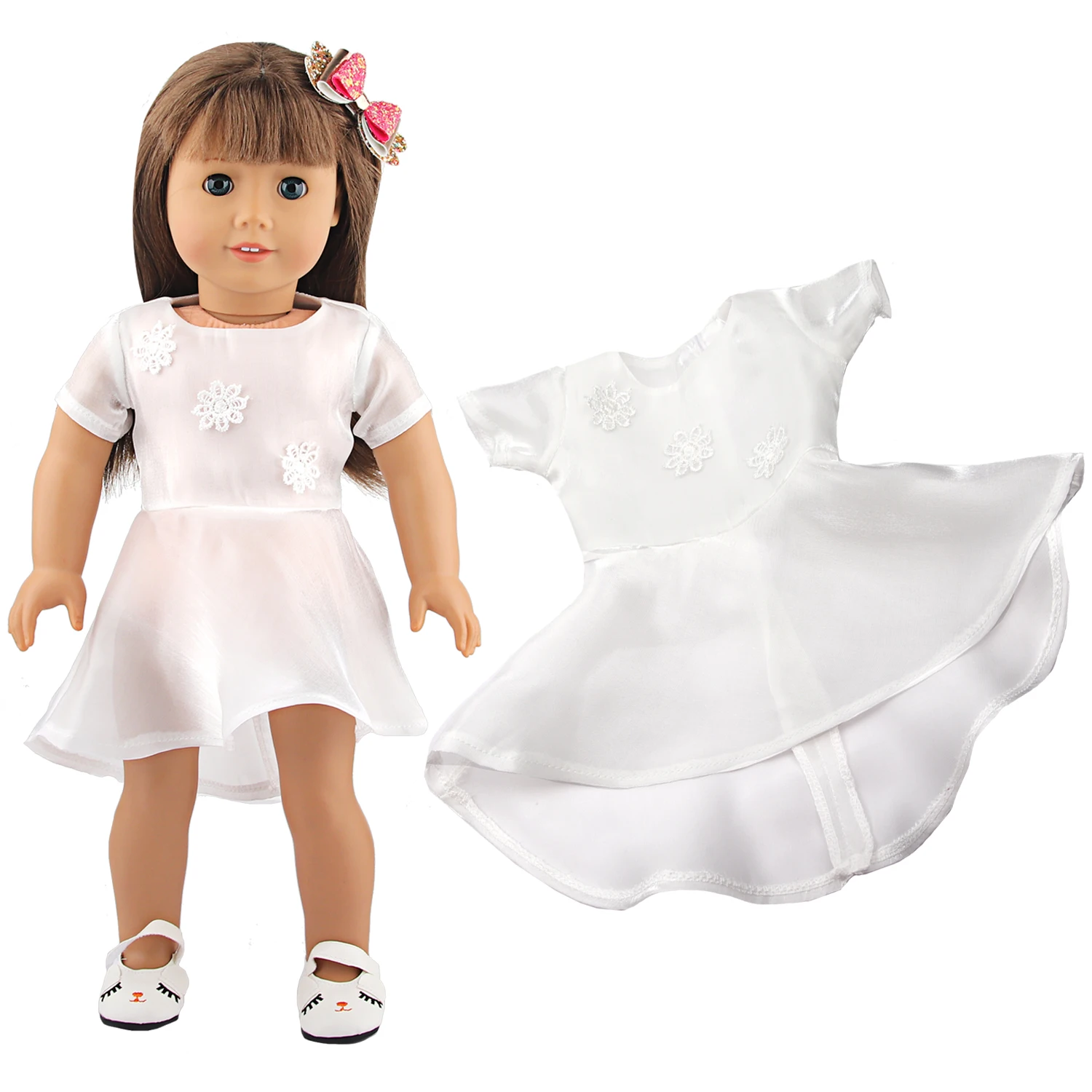 Doll Dress 43cm Baby Doll Clothes Cat Love Skirt Suit For 18 Inch American And Our generation Russia Girl Doll Accessories Toy