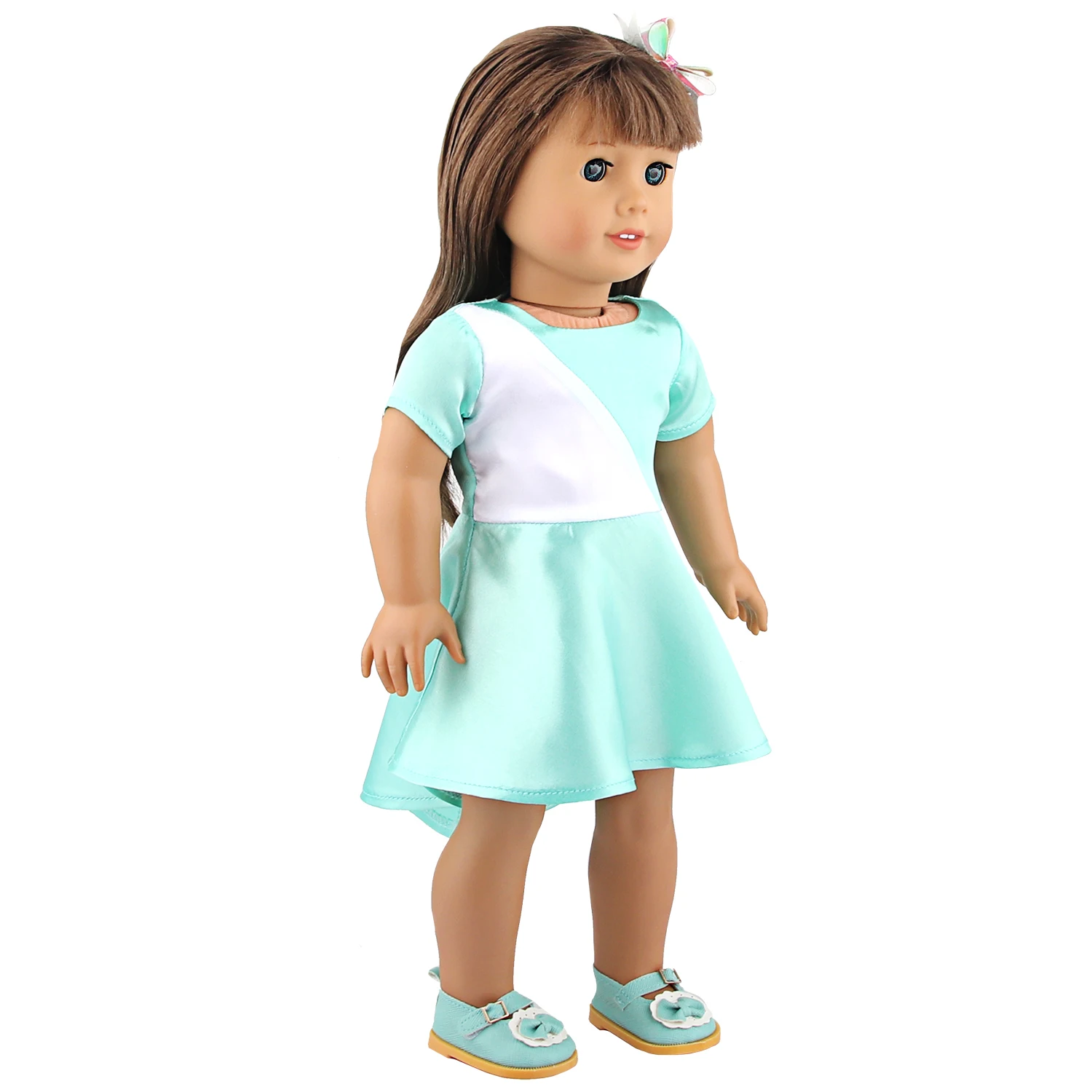 Doll Dress 43cm Baby Doll Clothes Cat Love Skirt Suit For 18 Inch American And Our generation Russia Girl Doll Accessories Toy