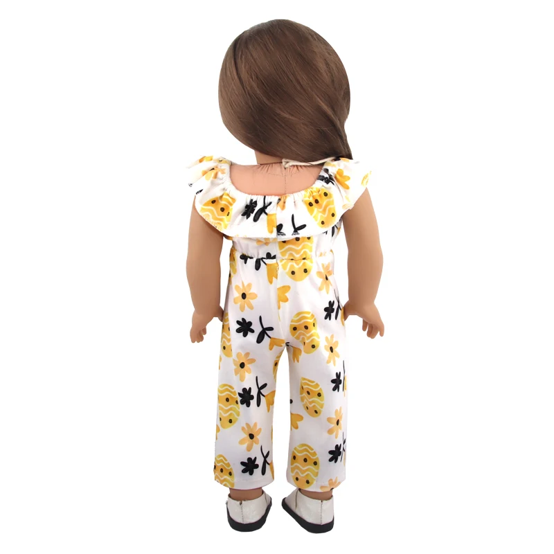 Doll Dress 43cm Baby Doll Clothes Cat Love Skirt Suit For 18 Inch American And Our generation Russia Girl Doll Accessories Toy
