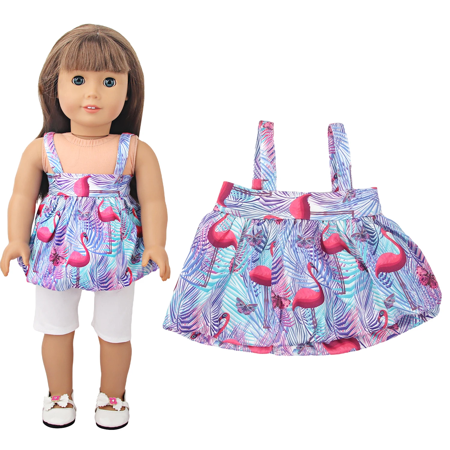 Doll Dress 43cm Baby Doll Clothes Cat Love Skirt Suit For 18 Inch American And Our generation Russia Girl Doll Accessories Toy