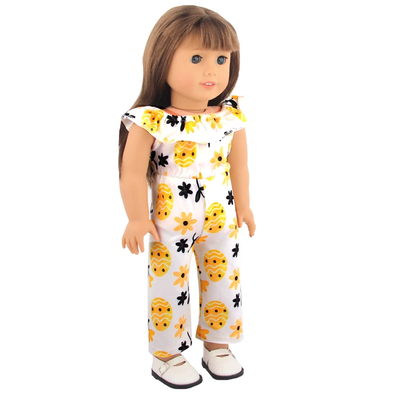 Doll Dress 43cm Baby Doll Clothes Cat Love Skirt Suit For 18 Inch American And Our generation Russia Girl Doll Accessories Toy