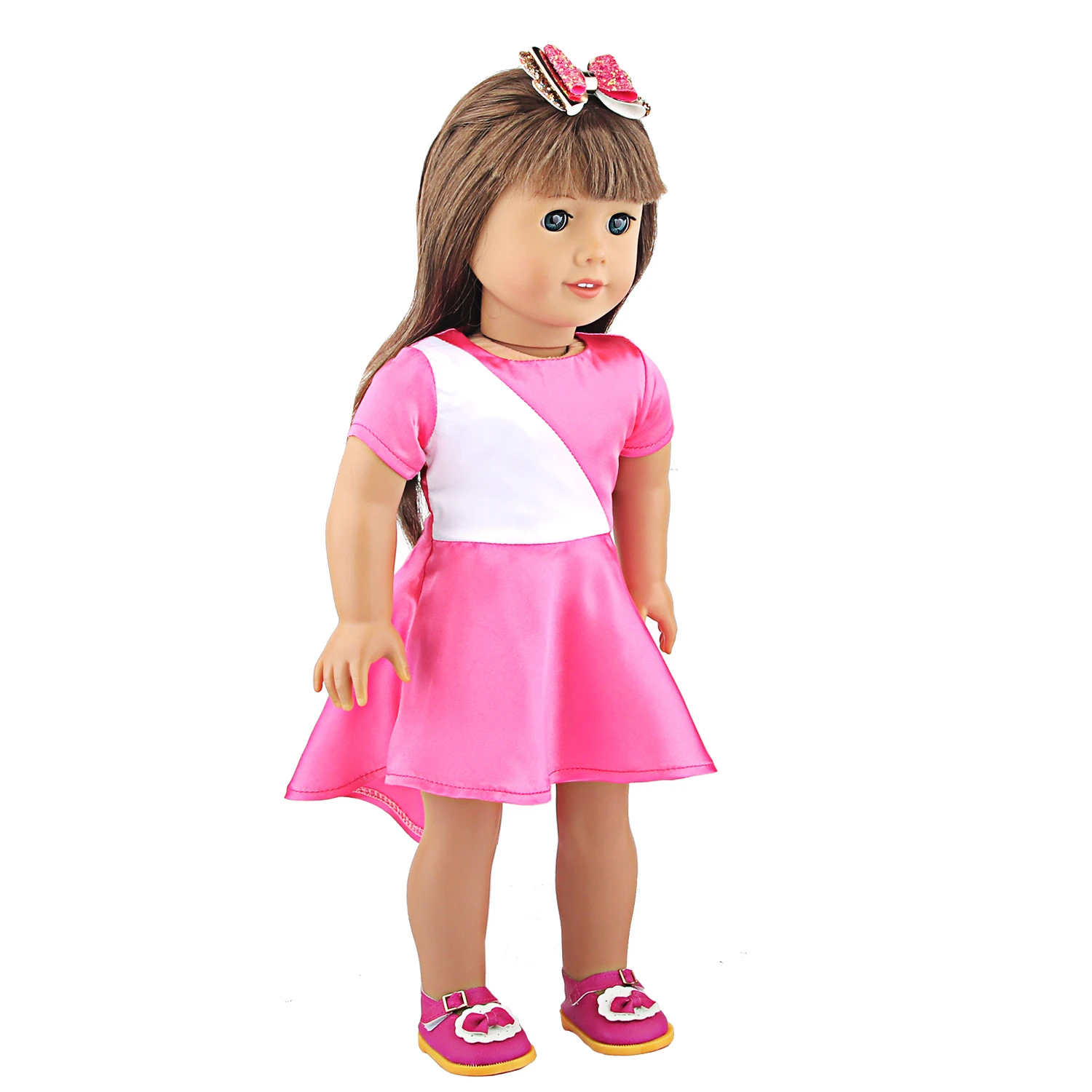 Doll Dress 43cm Baby Doll Clothes Cat Love Skirt Suit For 18 Inch American And Our generation Russia Girl Doll Accessories Toy