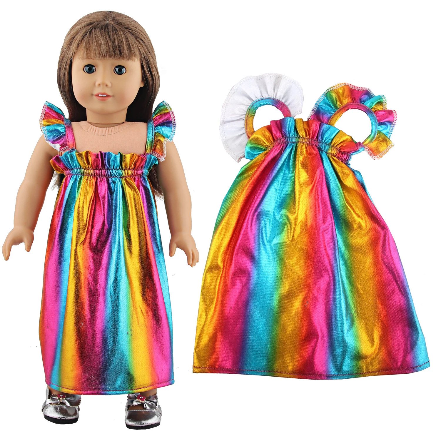 Doll Dress 43cm Baby Doll Clothes Cat Love Skirt Suit For 18 Inch American And Our generation Russia Girl Doll Accessories Toy