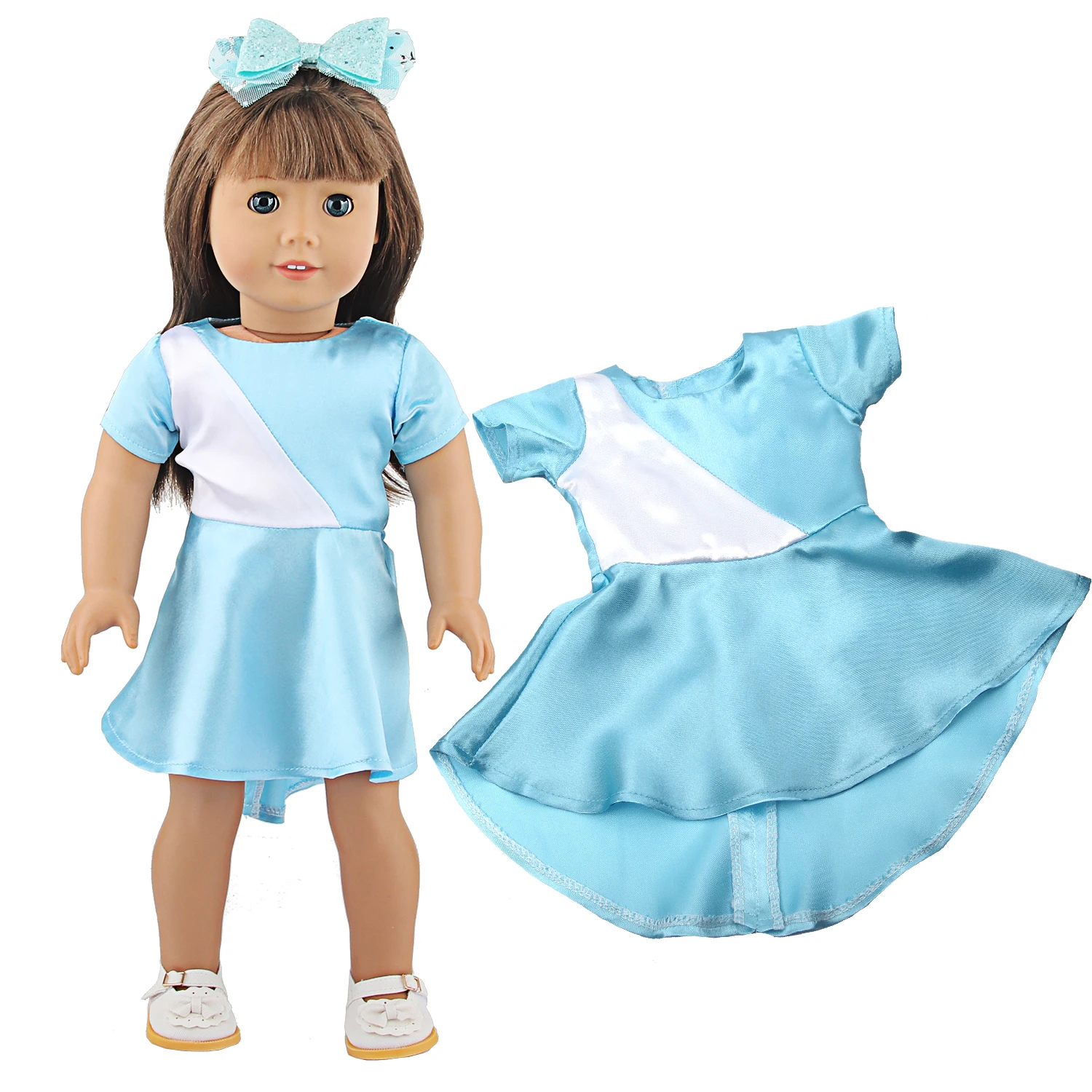 Doll Dress 43cm Baby Doll Clothes Cat Love Skirt Suit For 18 Inch American And Our generation Russia Girl Doll Accessories Toy