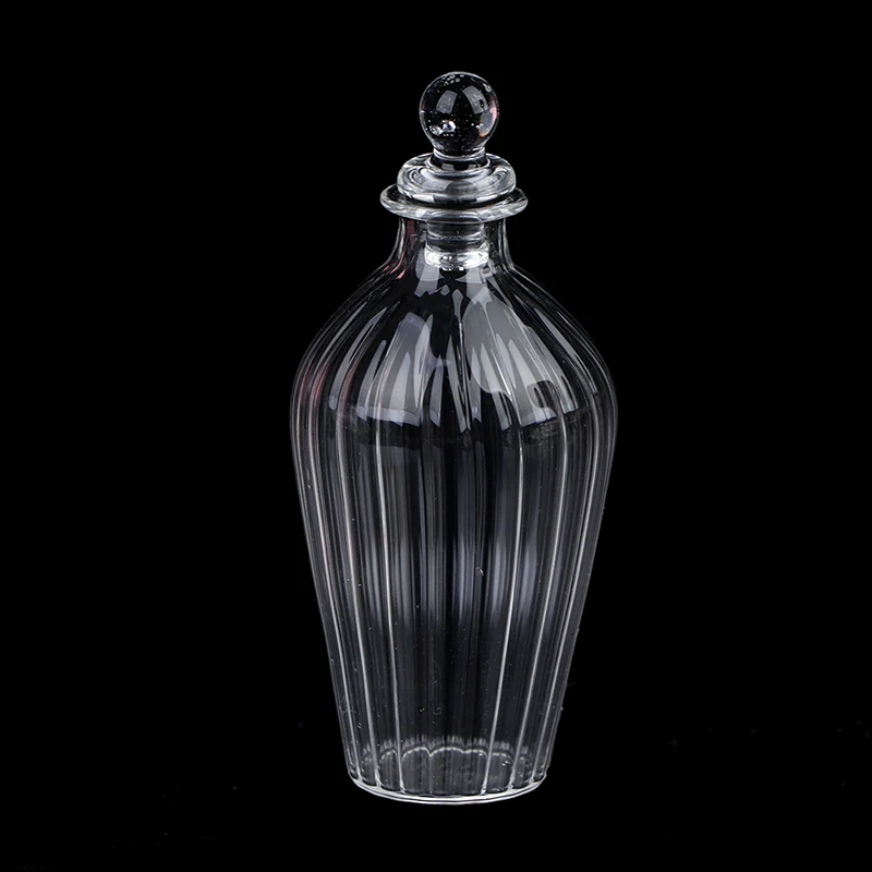 1PC 1:12 Dollhouse Miniature Glass Candy Jar Vintage Striped Jar Candy Bottle Model Toys Furniture Doll house Decor Accessories