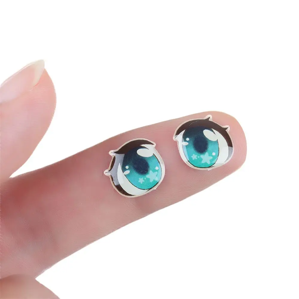 5 Pair Colorful Cute Boys Girls Doll Eyes Accessories Crystal Cartoon Eyes Stickers Anime Figurine Face Organ Paster Decals