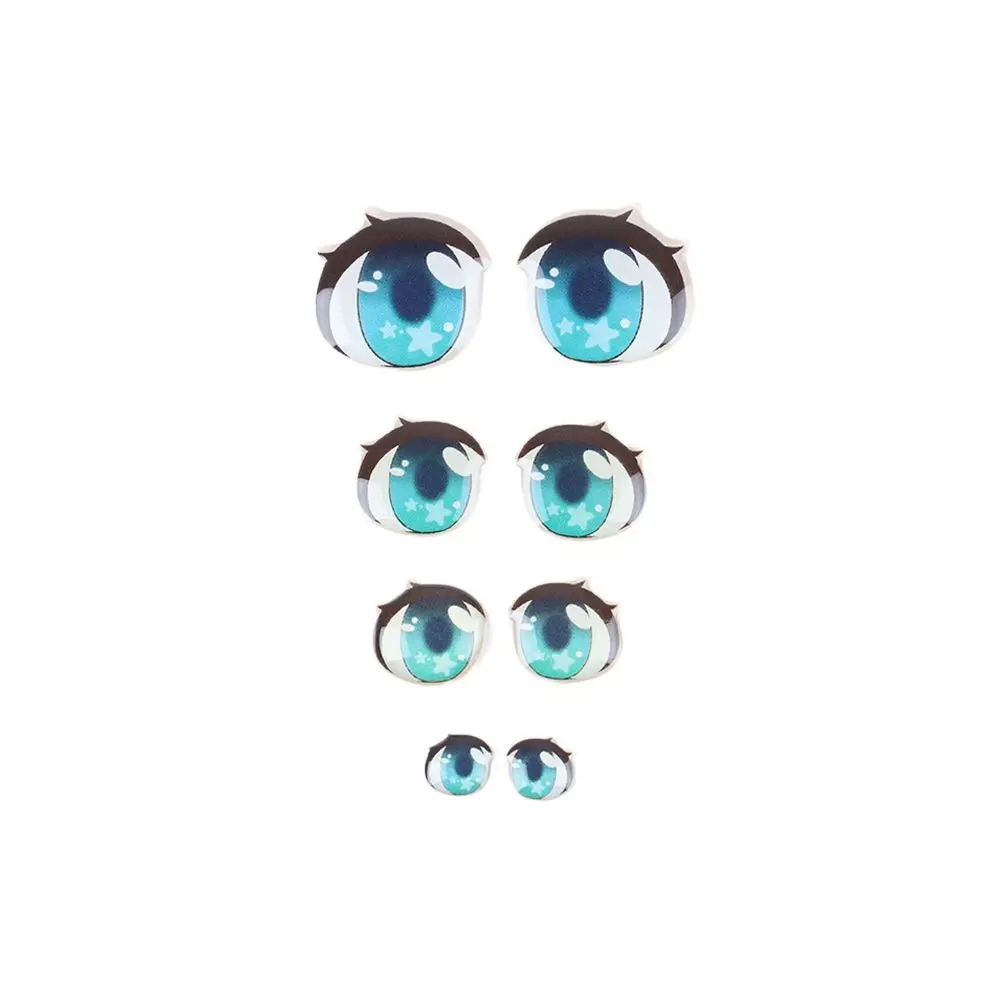 5 Pair Colorful Cute Boys Girls Doll Eyes Accessories Crystal Cartoon Eyes Stickers Anime Figurine Face Organ Paster Decals