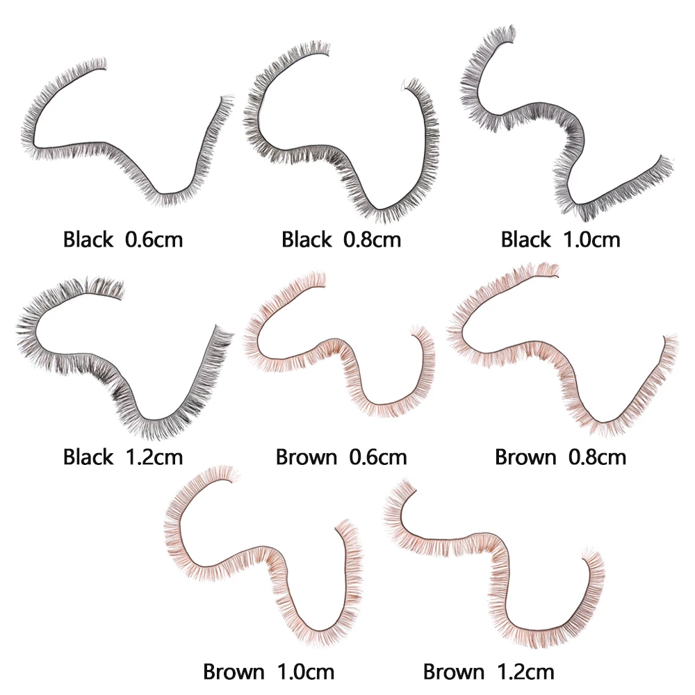 5pcs 20cm Black Brown Doll False Eyelashes False Eye Lashes For Toy Dolls DIY Doll Accessories 0.6/0.8/1.0/1.2CM