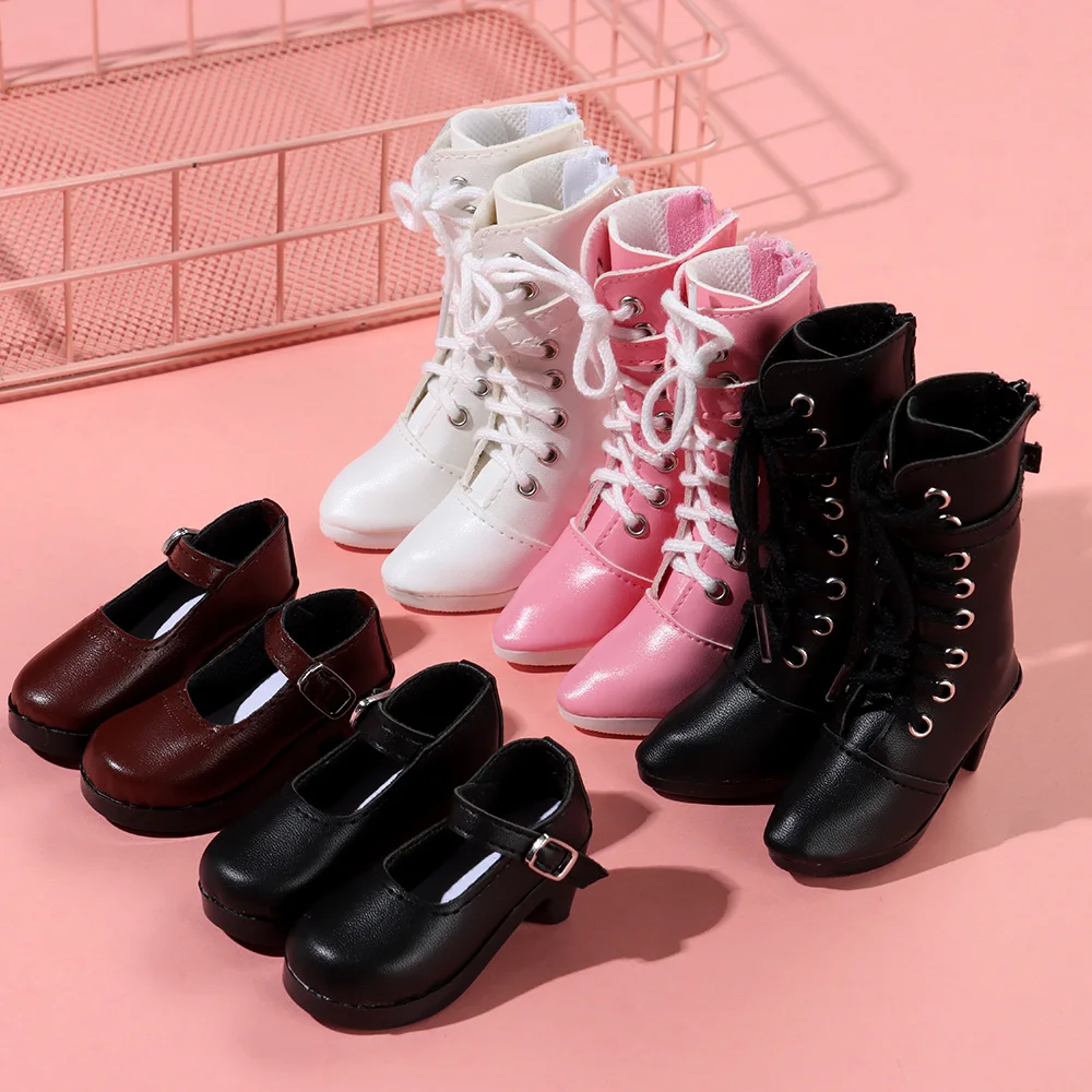 Fashion PU Doll Boots High Heel Princess Shoes For Bjd 1/3 Doll Shoes Accessories 60cm Doll Clothes Wearing Play House Kids Toys