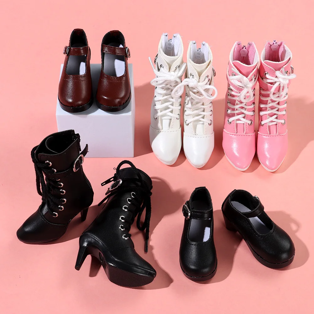 Fashion PU Doll Boots High Heel Princess Shoes For Bjd 1/3 Doll Shoes Accessories 60cm Doll Clothes Wearing Play House Kids Toys