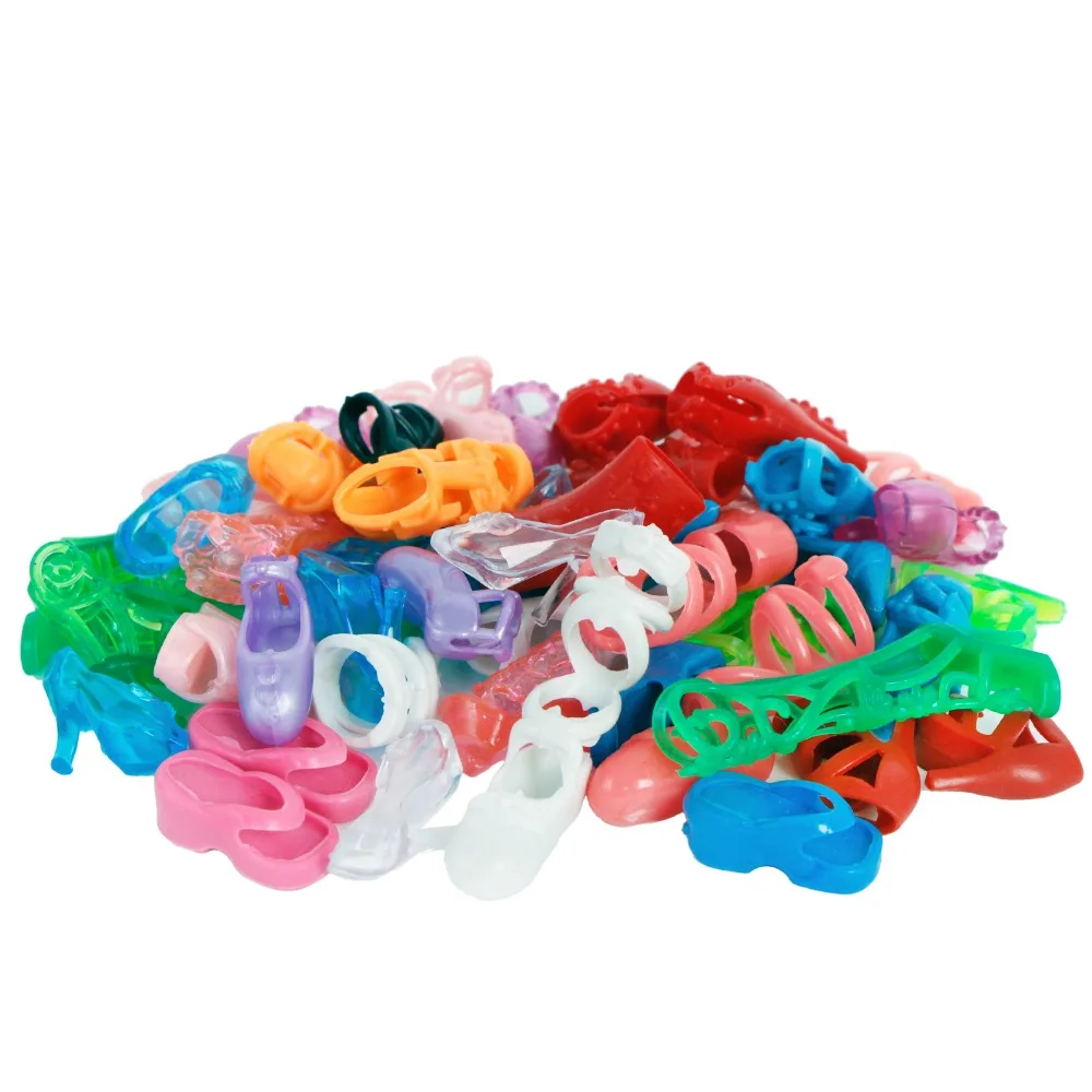 Random 12 Pairs Doll Shoes Assorted Fashion Colorful Mix Style Sandals High Heels Accessories Clothes for 11.5'' Doll Baby Toys
