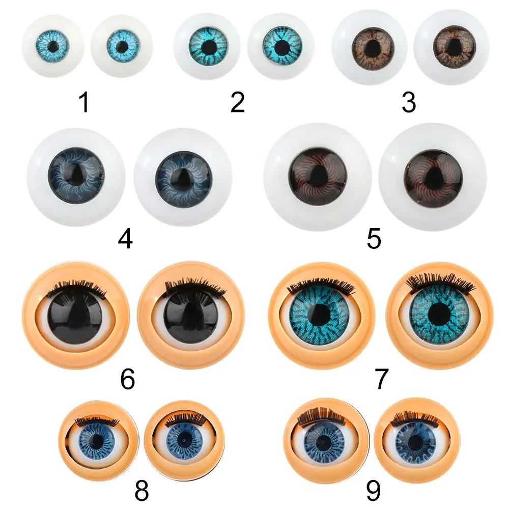 Doll Eye Accessories Doll Eyechips Doll Rolling Eyeballs DIY Doll Eyes Simulation Active Eyeball with Eyelashes
