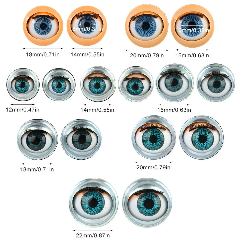Doll Eye Accessories Doll Eyechips Doll Rolling Eyeballs DIY Doll Eyes Simulation Active Eyeball with Eyelashes