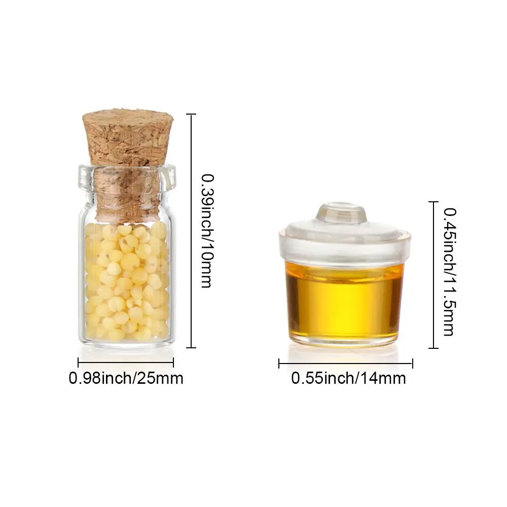 4PCS Mini Seasoning Jar Dollhouse Kitchen Toy Miniature Spice Bottle Simulation Glass Vial Scene Dolls Playing House Model