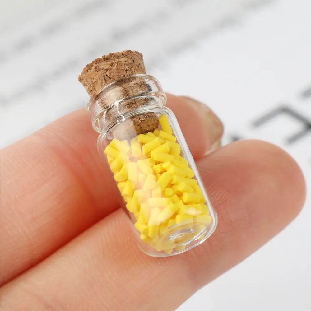 4PCS Mini Seasoning Jar Dollhouse Kitchen Toy Miniature Spice Bottle Simulation Glass Vial Scene Dolls Playing House Model