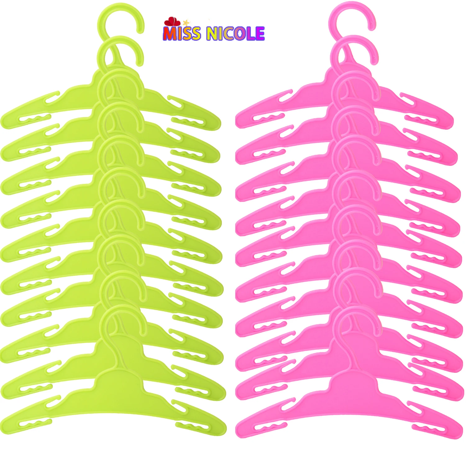 10pcs/lot 18 Inches American Doll Clothes Multicolor Hangers For 43 Cm Baby New Born Dolls For Our Generation Toys Accessories