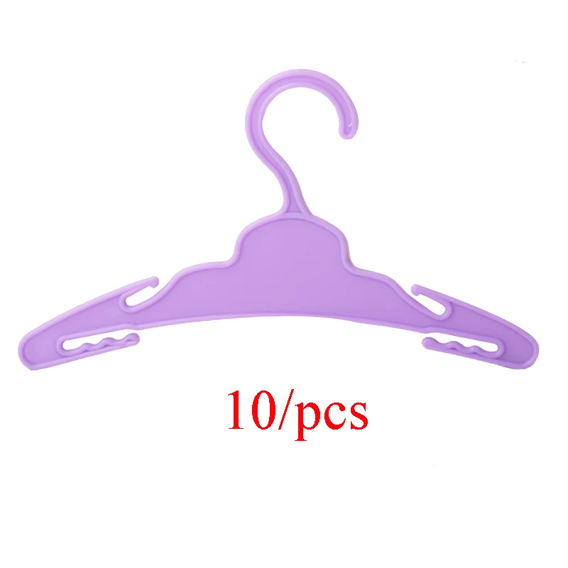 10pcs/lot 18 Inches American Doll Clothes Multicolor Hangers For 43 Cm Baby New Born Dolls For Our Generation Toys Accessories