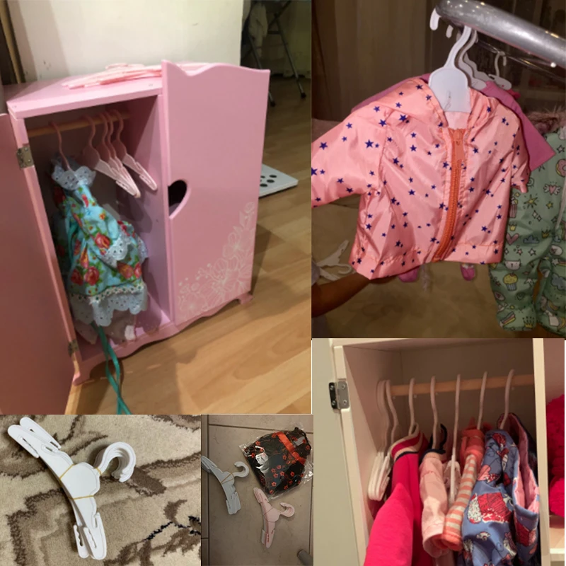 10pcs/lot 18 Inches American Doll Clothes Multicolor Hangers For 43 Cm Baby New Born Dolls For Our Generation Toys Accessories