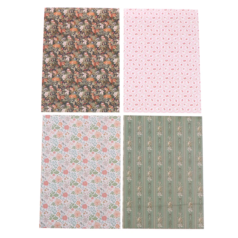 1:12 Dollhouse Sticker Mini Furniture DIY Miniature Backdrop Wallpaper Sticker Colorful Wallpaper Dollhouse Decor Accessories