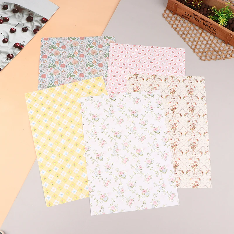 1:12 Dollhouse Sticker Mini Furniture DIY Miniature Backdrop Wallpaper Sticker Colorful Wallpaper Dollhouse Decor Accessories