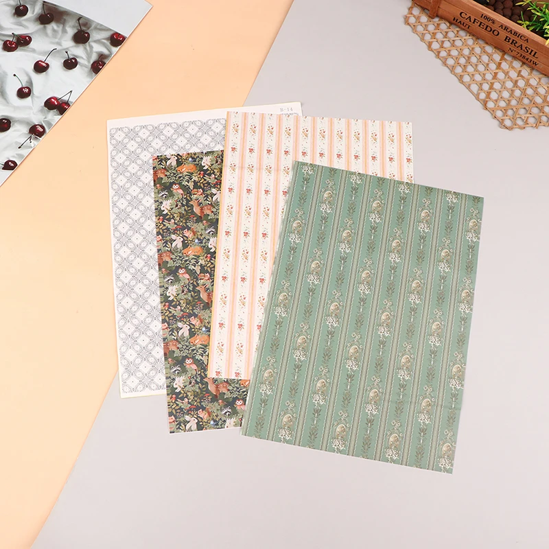 1:12 Dollhouse Sticker Mini Furniture DIY Miniature Backdrop Wallpaper Sticker Colorful Wallpaper Dollhouse Decor Accessories