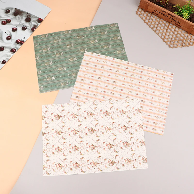 1:12 Dollhouse Sticker Mini Furniture DIY Miniature Backdrop Wallpaper Sticker Colorful Wallpaper Dollhouse Decor Accessories