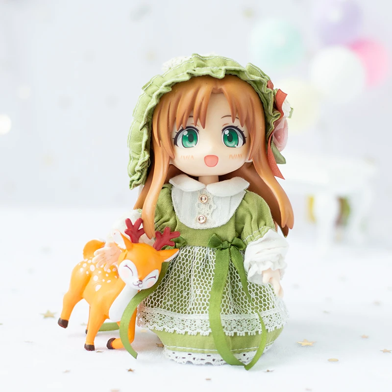 Ob11 Doll Cute Ins Style Dress Princess Dress Doll Clothes Vintage Girl Lace Skirt Headdress For Nendoroids P9, 1/12 Bjd, Gsc