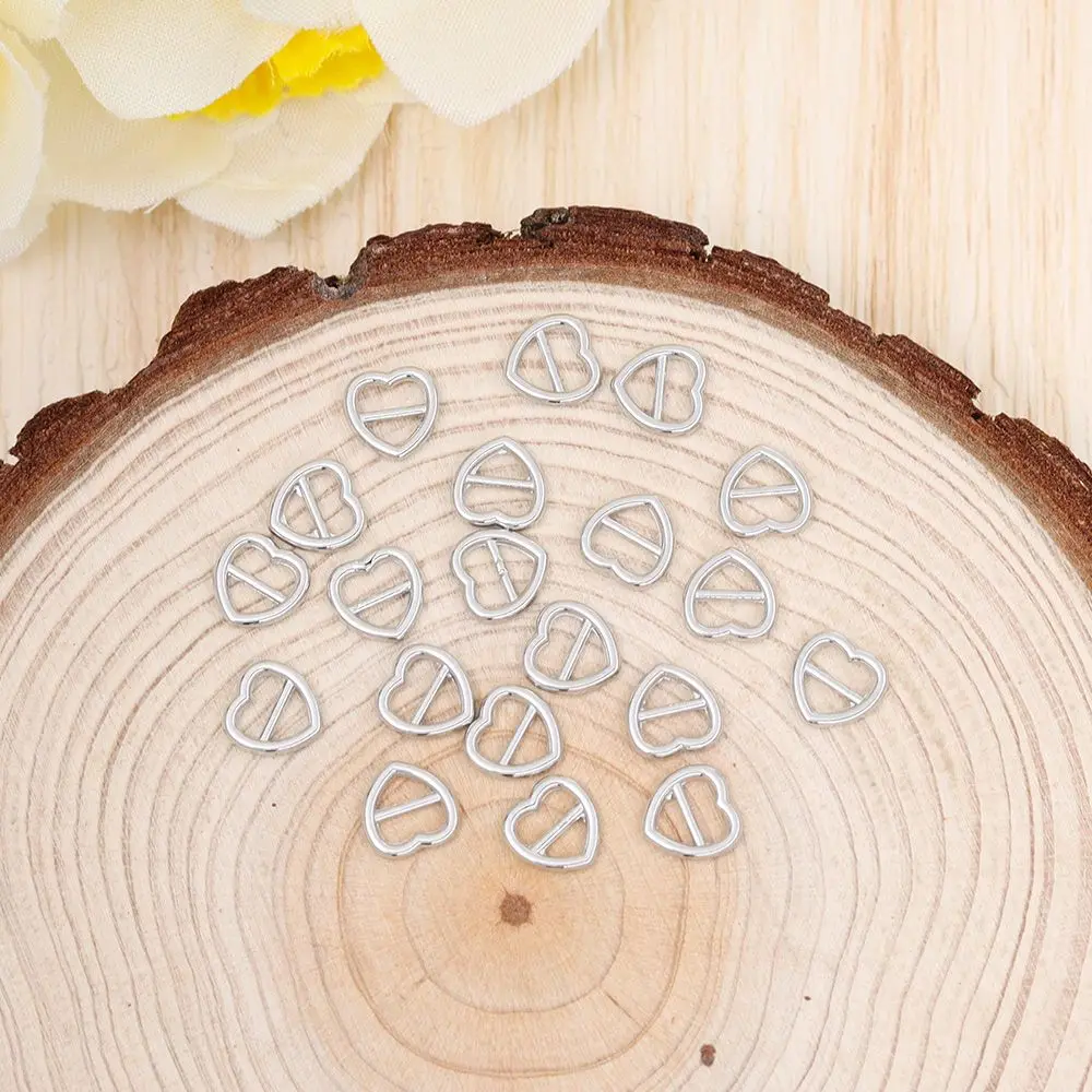 Newest 20/40pcs 4mm Mini Ultra-small Tri-glide Buckle Belt Heart Shaped Buckle Doll Bag Buckles Diy BDoll