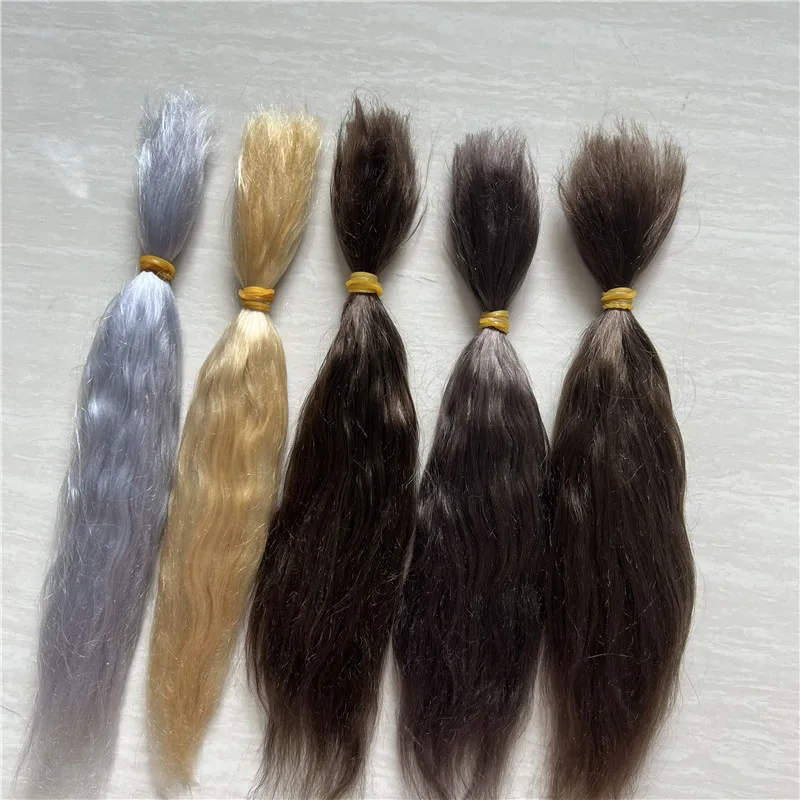 Different Colors Handrooted Reborn Doll Mohair Golden Brown Coffee Colors BJD 1/12 OB11 Dolls Mohair Wigs Hair Accessory