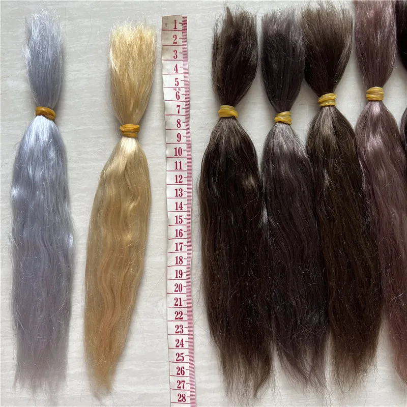 Different Colors Handrooted Reborn Doll Mohair Golden Brown Coffee Colors BJD 1/12 OB11 Dolls Mohair Wigs Hair Accessory