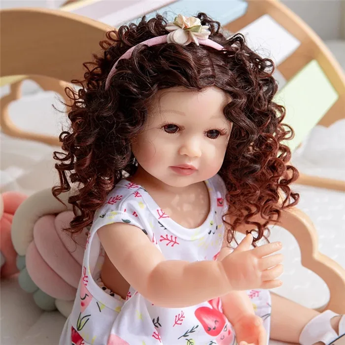 Fashion Curly hair Wig for 22inch Silicone Reborn Baby Doll Long Curly hair for 48-55cm Reborn Doll DIY Doll Hair Wig