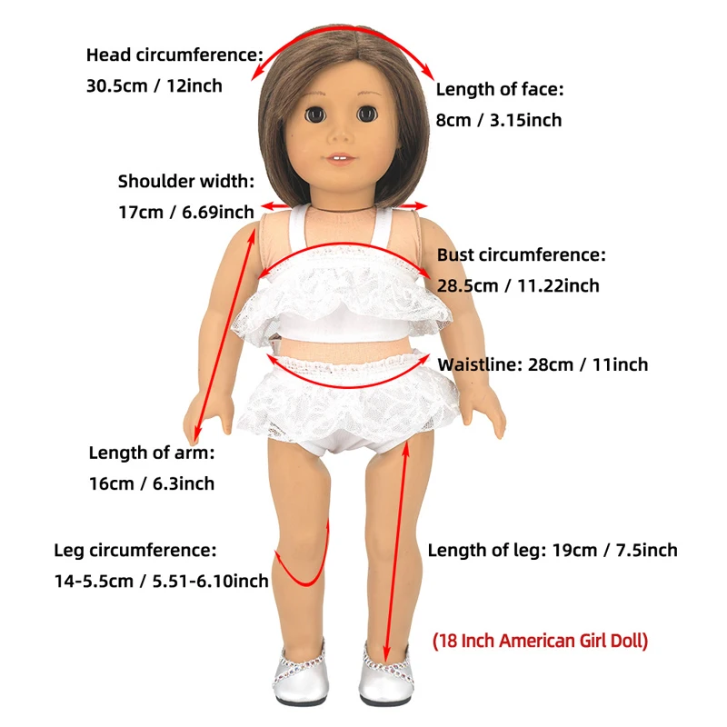 18 Inch Girl Doll Outfit Fashion Girl Doll Clothes Sets Coat Dress