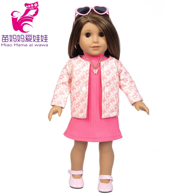 18 Inch Girl Doll Outfit Fashion Girl Doll Clothes Sets Coat Dress
