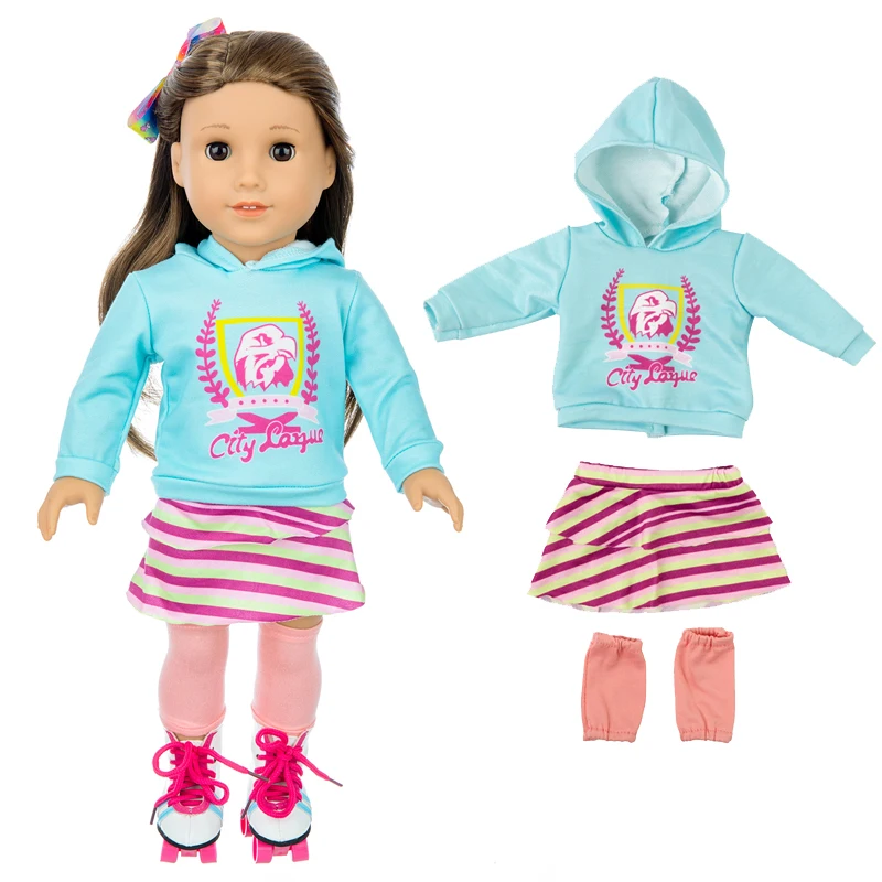 18 Inch Girl Doll Outfit Fashion Girl Doll Clothes Sets Coat Dress