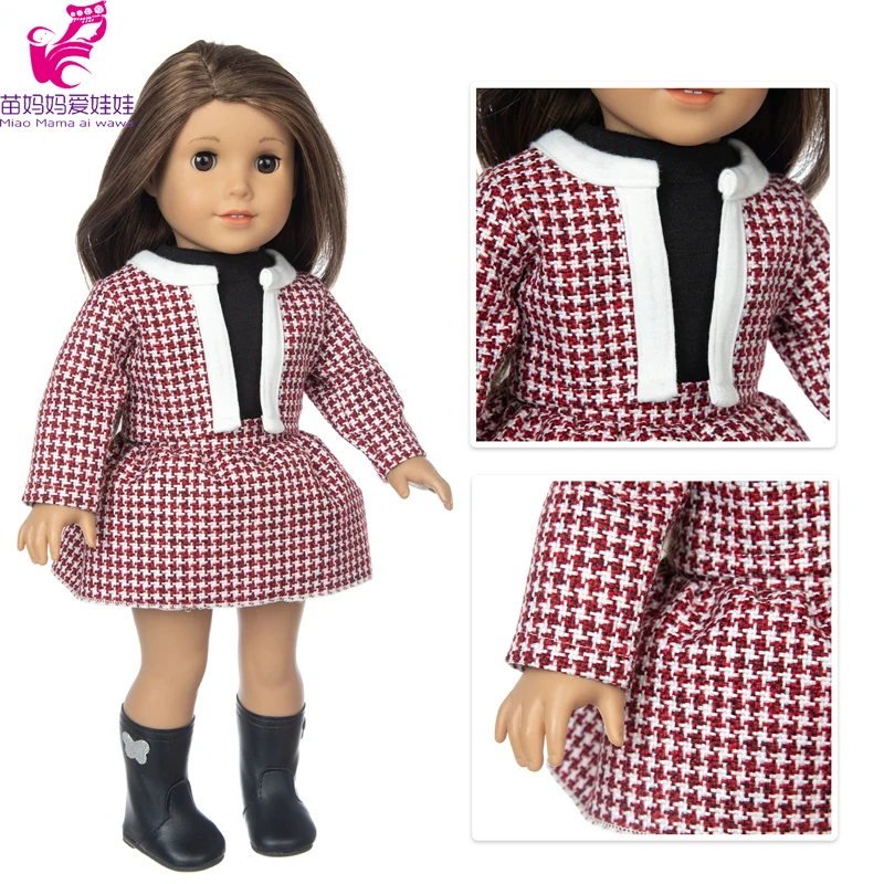 18 Inch Girl Doll Outfit Fashion Girl Doll Clothes Sets Coat Dress