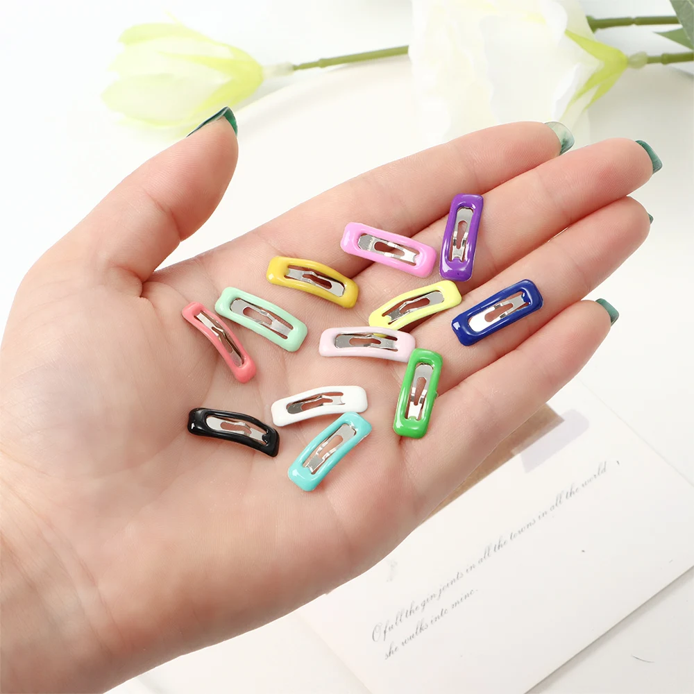 10pcs Cute Mini Doll Hair Clip Kids Hairclips Candy Colors Doll Hairpin Headwear Girl Birthday Gift Children DIY Doll Accessorie