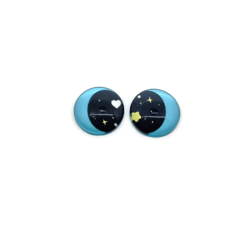 From 6mm to 25mm Random Mixed Round Dragon Eyes In Pairs Pattern Glass Flatback Photo Cabochons Base DIY Msking Accessories