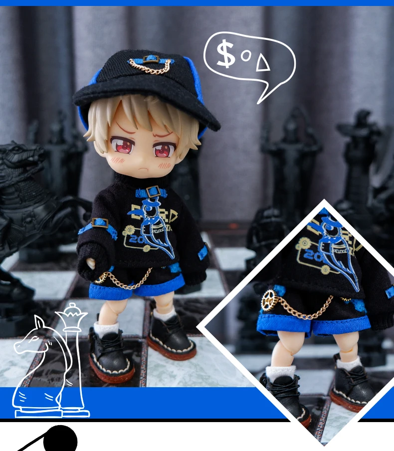 Ob11 Doll Dinosaur Clothes Fashion Cool Mechanical Bird Doll Baker Clothes Doll Accessories For Obitsu 11,Molly, Gsc,1/12 Bjd