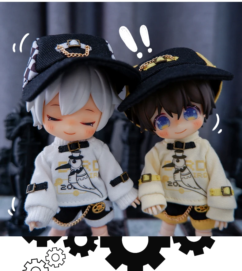 Ob11 Doll Dinosaur Clothes Fashion Cool Mechanical Bird Doll Baker Clothes Doll Accessories For Obitsu 11,Molly, Gsc,1/12 Bjd