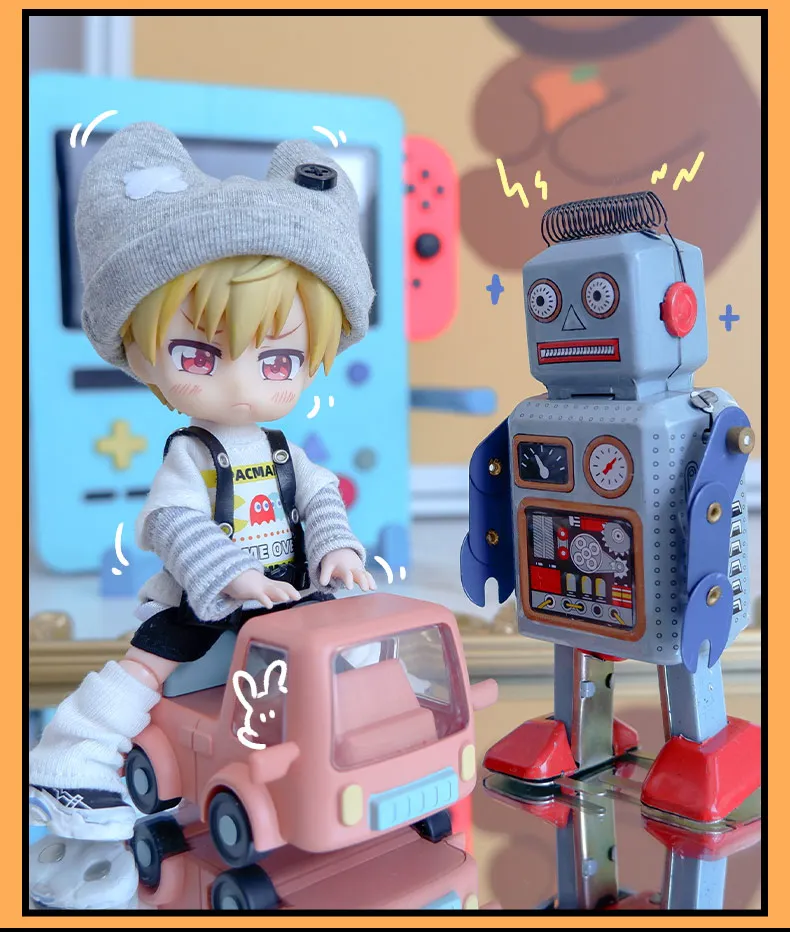 Ob11 Doll Dinosaur Clothes Fashion Cool Mechanical Bird Doll Baker Clothes Doll Accessories For Obitsu 11,Molly, Gsc,1/12 Bjd