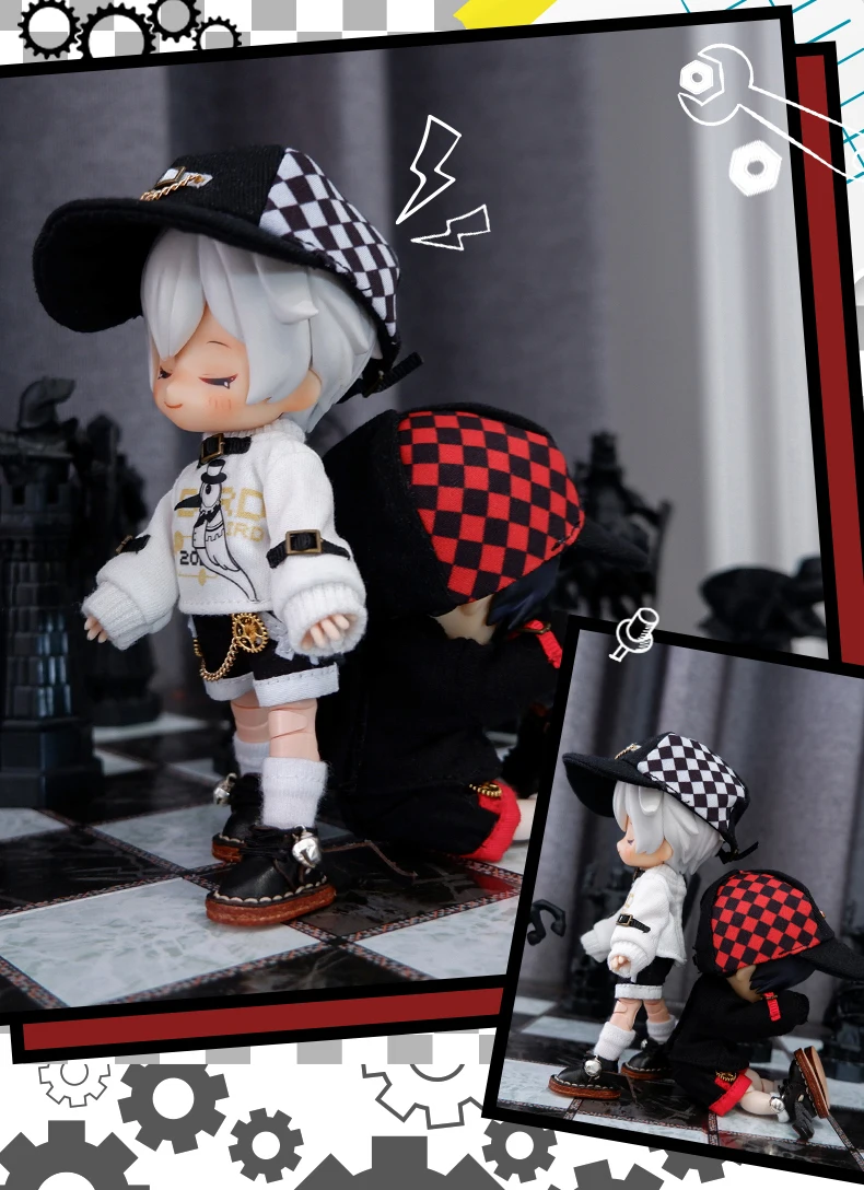 Ob11 Doll Dinosaur Clothes Fashion Cool Mechanical Bird Doll Baker Clothes Doll Accessories For Obitsu 11,Molly, Gsc,1/12 Bjd
