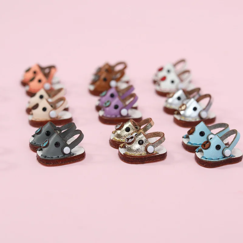 Ob11 Doll Casual Leather Cowhide Shoes Dolls Sandals Beach Shoes Toys For Obitsu11, Holala, Body9, Gsc, Ddf, Ymy 1/12bjd Doll