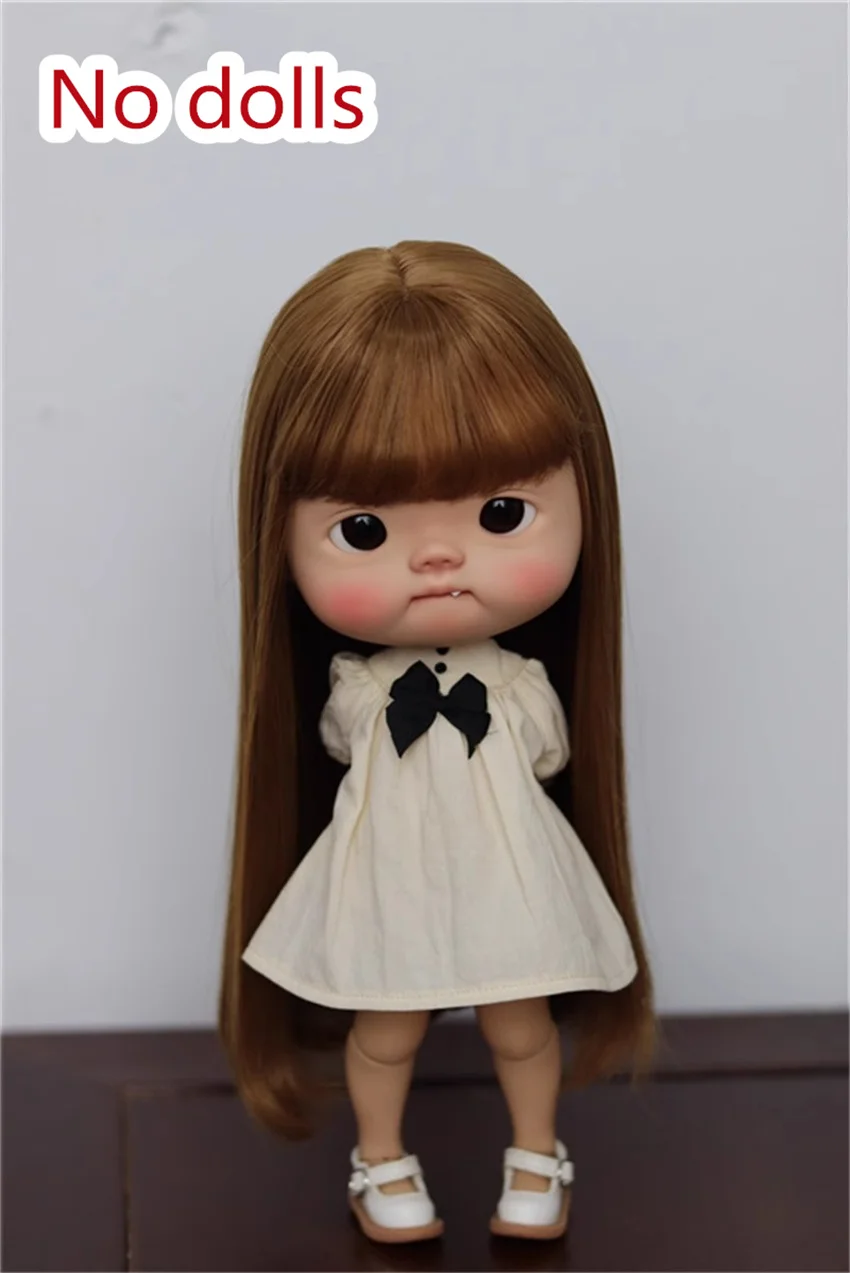 In Stock BJD Doll Wig Blythe Baby Big Head Diandian High Temperature Silk Long Pear BJD Accessories (No Dolls)