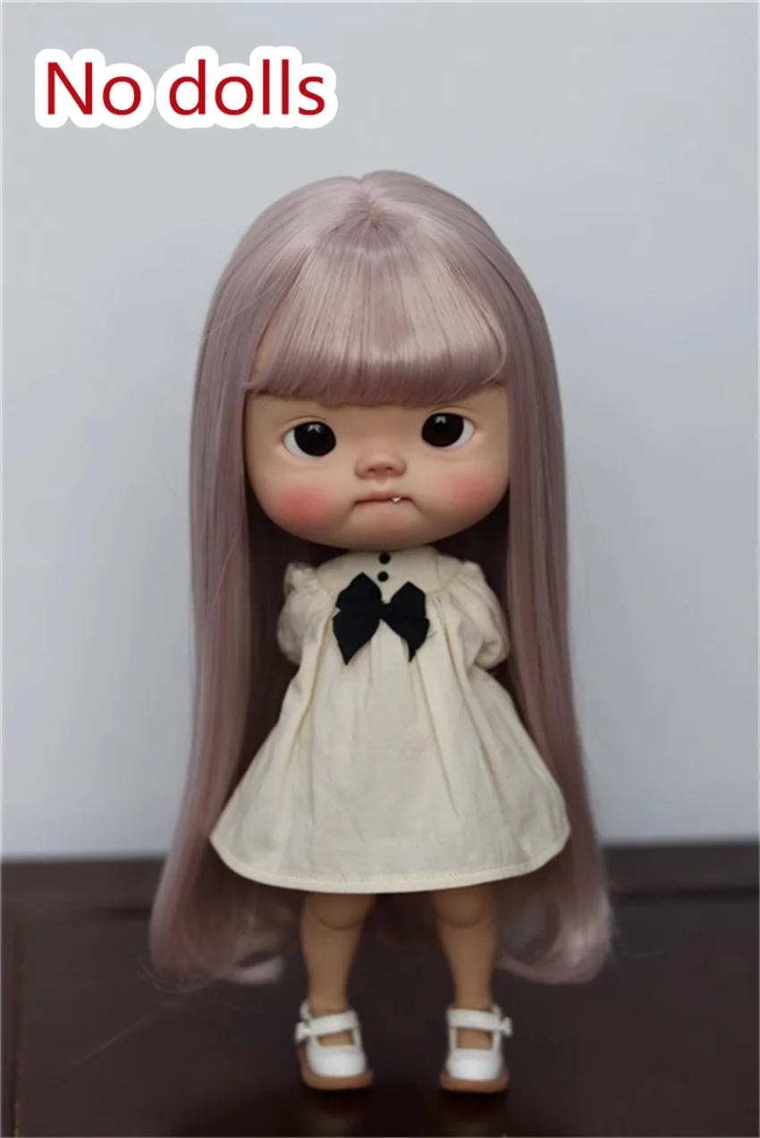 In Stock BJD Doll Wig Blythe Baby Big Head Diandian High Temperature Silk Long Pear BJD Accessories (No Dolls)