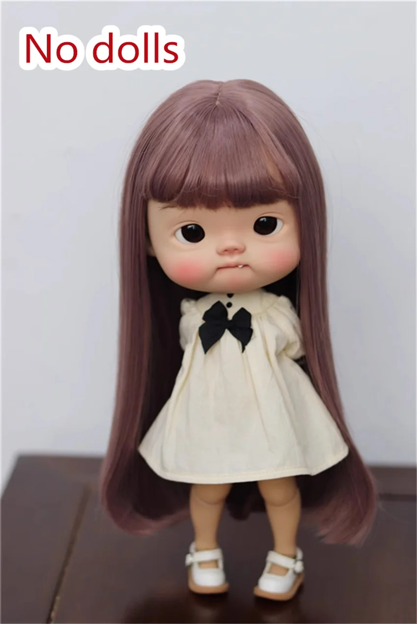 In Stock BJD Doll Wig Blythe Baby Big Head Diandian High Temperature Silk Long Pear BJD Accessories (No Dolls)