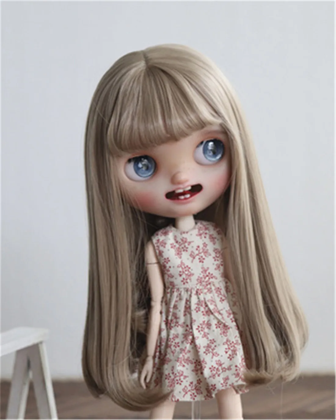 In Stock BJD Doll Wig Blythe Baby Big Head Diandian High Temperature Silk Long Pear BJD Accessories (No Dolls)