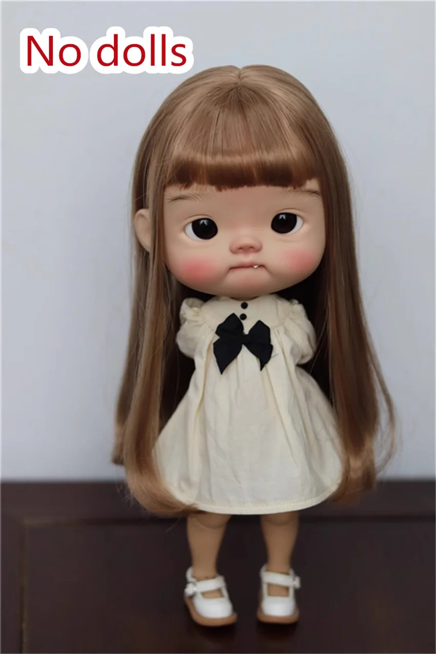 In Stock BJD Doll Wig Blythe Baby Big Head Diandian High Temperature Silk Long Pear BJD Accessories (No Dolls)