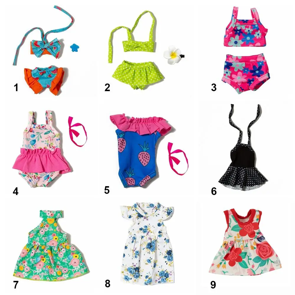 14Inch Doll Clothes Mini Swimsuit Fashion Floral Dress Casual Wears For 35CM Dolls Accessories Changing Dressing Game Toys