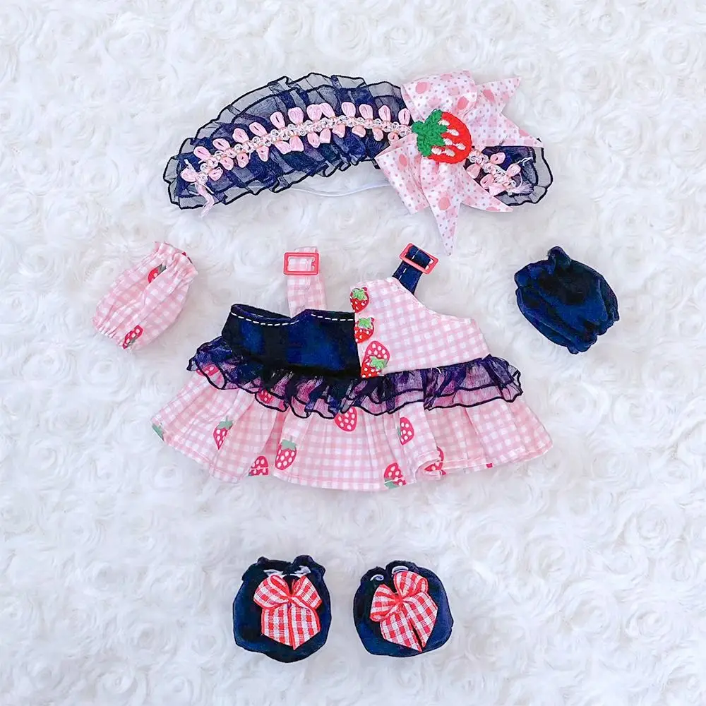 20CM Doll Clothes Suit Cute Maidservant Skirt Lace Lolita Princess Dress Casual Wears For Idol Dolls Accessories Plush Toys